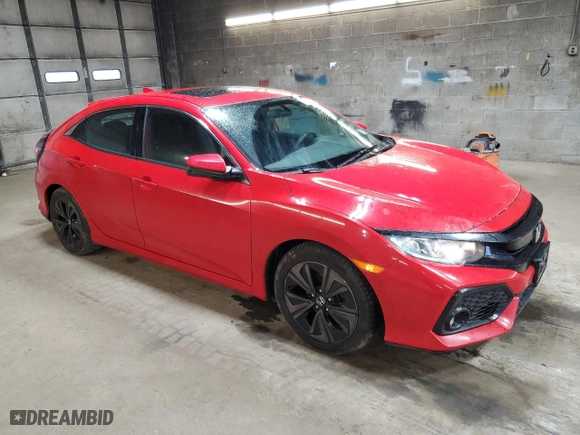 2018 Honda Civic Hatchback EX with VIN SHHFK7H57JU422443, listed as a Copart auction lot 49642795 with 99,267 mi miles and Salvage Title. Bid and sale history available at carsss.com. Image 4.