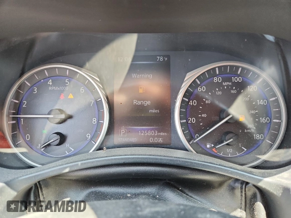 2015 Infiniti Q50 with VIN JN1BV7APXFM334409, listed as a Copart auction lot 63150875 with 125,803 mi miles and Salvage title. Bid and sale history available at DreamBid. Image 9.