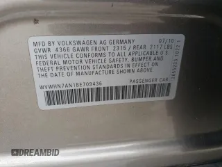 2011 Volkswagen CC Lux Plus with VIN WVWHN7AN1BE709436, listed as a Copart auction lot 77959964 with 165,213 mi miles and Salvage Title. Bid and sale history available at carsss.com. Image 14.