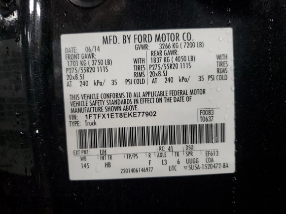 2014 Ford F-150 XL with VIN 1FTFX1ET8EKE77902, listed as a Copart auction lot 87214884 with 166,016 mi miles and Salvage Title. Bid and sale history available at DreamBid. Image 12.