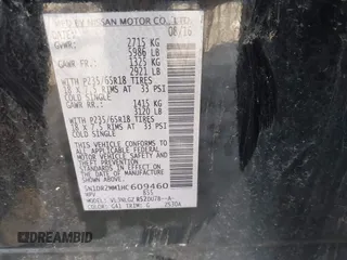2017 Nissan Pathfinder SV with VIN 5N1DR2MM1HC609460, listed as a IAAI auction lot 41184113 with 1 mi miles. Bid and sale history available at carsss.com. Image 9.