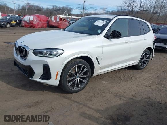 2022 BMW X3 xDrive30i with VIN 5UX53DP0XN9K46338, listed as a IAAI auction lot 41590856 with 12,163 mi miles and . Bid and sale history available at DreamBid. Image 2.