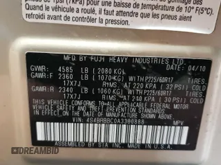 2010 Subaru Outback Premium z VIN 4S4BRBBC0A3380888, wystawiony jako Copart lot #47098885 z przebiegiem 84 906 mil mil oraz Szkoda całkowita • Salvage title. Historia ofert i sprzedaży dostępna na DreamBid. Obrazek 12.