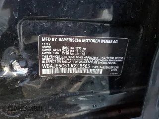 2018 BMW 5 Series 540i with VIN WBAJE5C51JG918565, listed as a Copart auction lot 48204955 with 74,474 mi miles and Salvage Title. Bid and sale history available at carsss.com. Image 14.