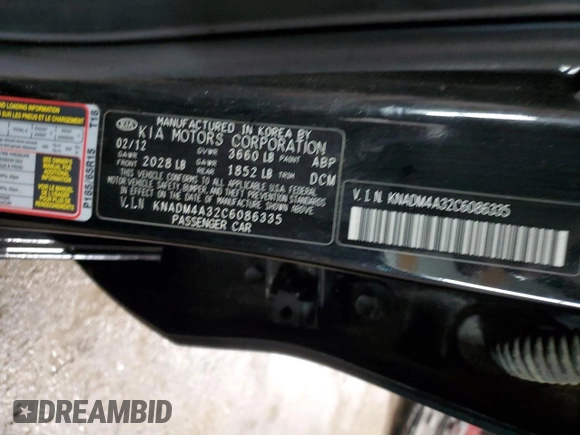 2012 Kia Rio LX with VIN KNADM4A32C6086335, listed as a Copart auction lot 44981535 with 145,806 mi miles and Salvage Title. Bid and sale history available at carsss.com. Image 12.