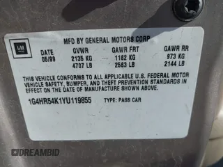 2000 Buick LeSabre Limited with VIN 1G4HR54K1YU119855, listed as a IAAI auction lot 41819647 with Not Provided miles and . Bid and sale history available at carsss.com. Image 9.