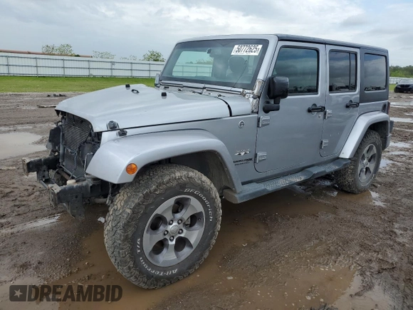 2018 Jeep Wrangler Unlimited Sahara with VIN 1C4HJWEG5JL930372, listed as a Copart auction lot 50772625 with 91,528 mi miles and Salvage title. Bid and sale history available at DreamBid. Image 1.
