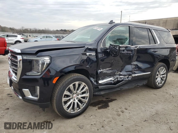 2023 GMC Yukon SLT with VIN 1GKS2BKDXPR508789, listed as a Copart auction lot 81133374 with 6,560 mi miles and Salvage Title. Bid and sale history available at carsss.com. Image 1.