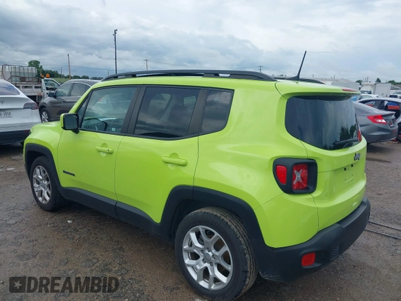 2018 Jeep Renegade Latitude with VIN ZACCJABBXJPJ60183, listed as a IAAI auction lot 41948498 with 72,893 mi miles. Bid and sale history available at carsss.com. Image 3.