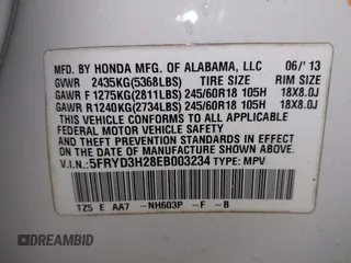2014 Acura MDX with VIN 5FRYD3H28EB003234, listed as a IAAI auction lot 41101167 with 192,090 mi miles. Bid and sale history available at carsss.com. Image 9.