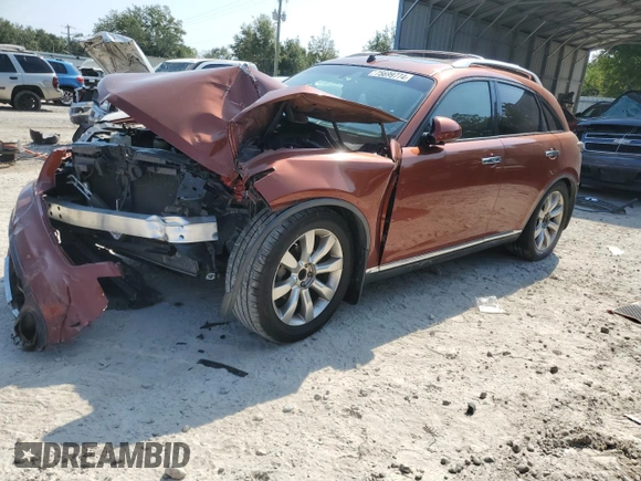 2008 Infiniti FX35 with VIN JNRAS08U08X101077, listed as a Copart auction lot 75699774 with 0 mi miles and Salvage Title. Bid and sale history available at carsss.com. Image 1.