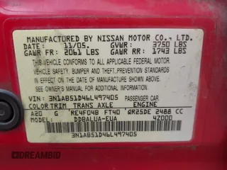 2006 Nissan Sentra SE-R Spec V z VIN 3N1AB51D46L497405, wystawiony jako IAAI lot #42447316 z przebiegiem 103 443 mil mil oraz . Historia ofert i sprzedaży dostępna na DreamBid. Obrazek 9.
