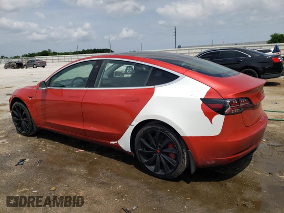 2018 Tesla Model 3 Long Range Battery with VIN 5YJ3E1EAXJF031944, listed as a Copart auction lot 53619445 with 146,031 mi miles and Salvage Title. Bid and sale history available at DreamBid. Image 2.