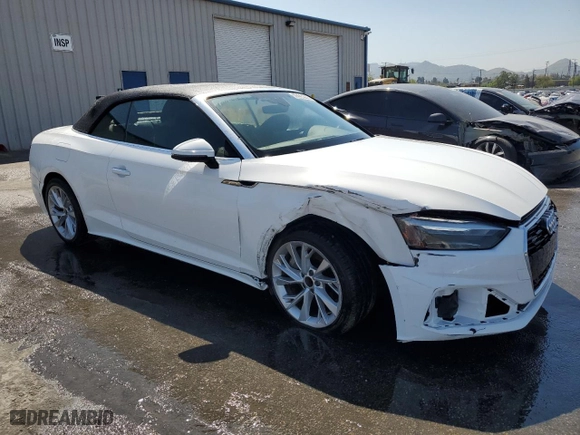 2022 Audi A5 Cabriolet Premium with VIN WAU2AGF56NN005843, listed as a Copart auction lot 52039185 with 38,781 mi miles and Clean Title. Bid and sale history available at carsss.com. Image 4.