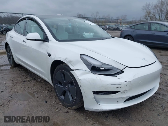 2022 Tesla Model 3 Long Range with VIN 5YJ3E1EB6NF272009, listed as a IAAI auction lot 41984154 with 12,651 mi miles and . Bid and sale history available at DreamBid. Image 6.