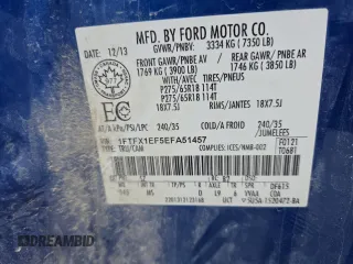 2014 Ford F-150 XL с VIN 1FTFX1EF5EFA51457, выставлен на аукционе Copart как лот 60784555 с пробегом 123 301 миль миль и Списание • Salvage title. История ставок и продаж доступна на DreamBid. Изображение 13.