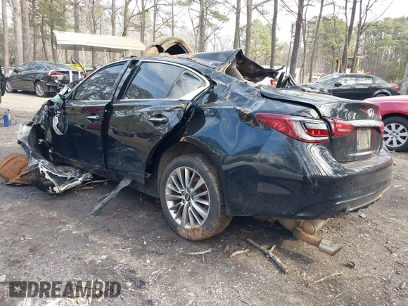 2018 Infiniti Q50 Luxe with VIN JN1EV7AP1JM362931, listed as a IAAI auction lot 41667394 with Not Provided miles and . Bid and sale history available at DreamBid. Image 3.