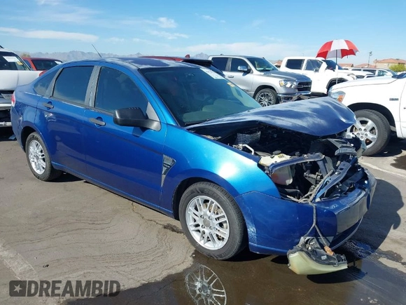 2008 Ford Focus SE with VIN 1FAHP35N08W197111, listed as a IAAI auction lot 42072726 with 109,587 mi miles. Bid and sale history available at carsss.com. Image 1.