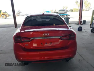 2018 Infiniti Q50 Red Sport 400 with VIN JN1FV7AR6JM481502, listed as a IAAI auction lot 41622523 with 74,097 mi miles and . Bid and sale history available at DreamBid. Image 16.