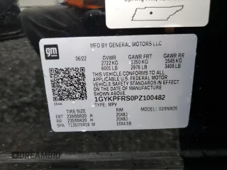 2023 Cadillac XT6 AWD Premium Luxury with VIN 1GYKPFRS0PZ100482, listed as a Copart auction lot 66685134 with 22,974 mi miles and Salvage Title. Bid and sale history available at carsss.com. Image 15.