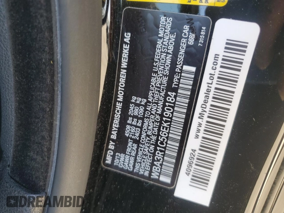 2014 BMW 4 Series 435i with VIN WBA3R1C56EK190184, listed as a Copart auction lot 51636865 with 97,763 mi miles and Salvage Title. Bid and sale history available at carsss.com. Image 14.
