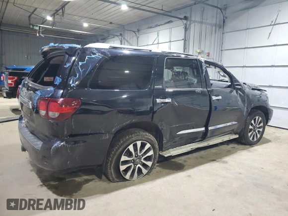 2019 Toyota Sequoia Limited with VIN 5TDJY5G18KS172799, listed as a Copart auction lot 85010134 with 29,122 mi miles and Salvage Title. Bid and sale history available at carsss.com. Image 3.
