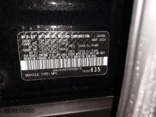 2024 Mitsubishi Outlander SE with VIN JA4J4VA81RZ058518, listed as a IAAI auction lot 41281836 with 1,859 mi miles. Bid and sale history available at carsss.com. Image 9.