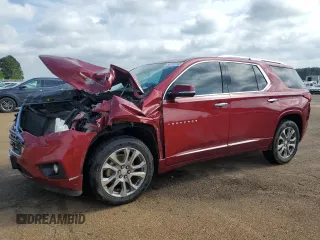 2019 Chevrolet Traverse Premier z VIN 1GNERKKW6KJ196586, wystawiony jako Copart lot #53233245 z przebiegiem Nie podano mil oraz Szkoda całkowita • Salvage title. Historia ofert i sprzedaży dostępna na DreamBid. Obrazek 1.