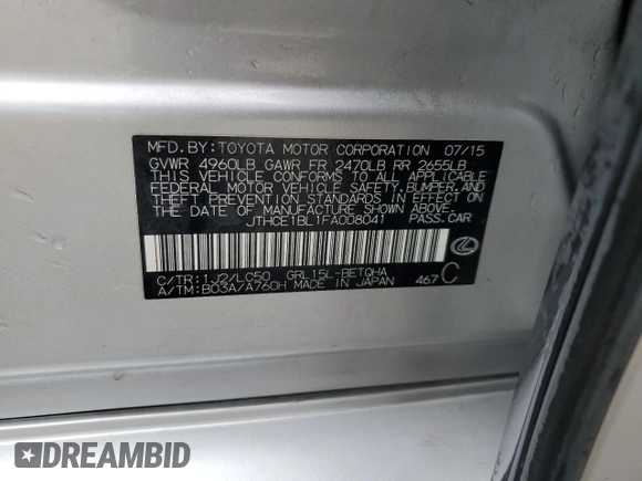 2015 Lexus GS 350 z VIN JTHCE1BL1FA008041, wystawiony jako Copart lot #54529215 z przebiegiem 113 890 mil mil oraz Szkoda całkowita • Salvage title. Historia ofert i sprzedaży dostępna na DreamBid. Obrazek 12.