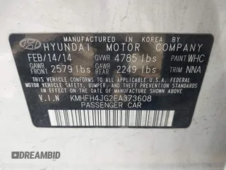 2014 Hyundai Azera Limited z VIN KMHFH4JG2EA373608, wystawiony jako IAAI lot #42125063 z przebiegiem 121 111 mil mil oraz . Historia ofert i sprzedaży dostępna na DreamBid. Obrazek 9.
