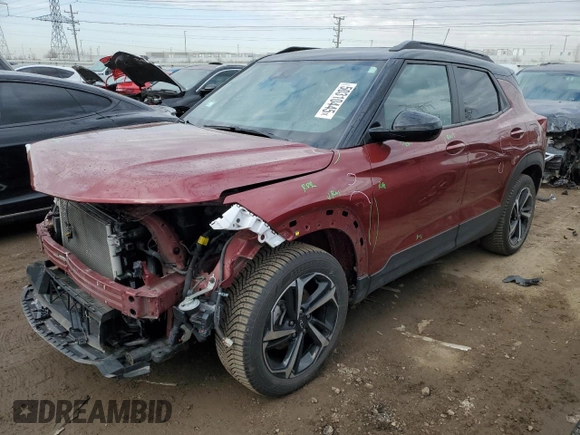 2022 Chevrolet TrailBlazer RS with VIN KL79MUSL7NB106352, listed as a Copart auction lot 50310445 with 54,566 mi miles and Salvage Title. Bid and sale history available at DreamBid. Image 1.