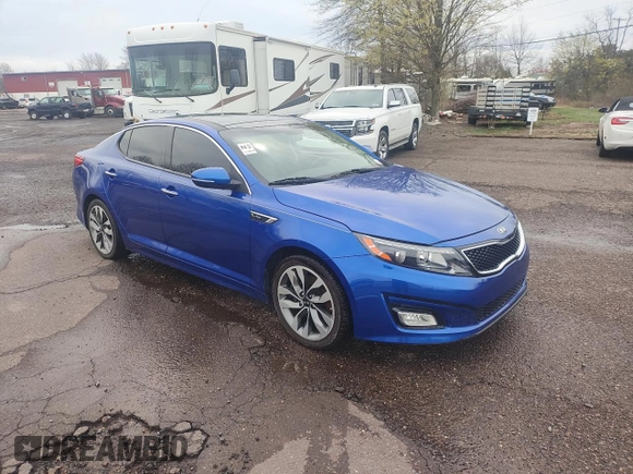 2015 Kia Optima SX Turbo with VIN 5XXGR4A62FG436001, listed as a Copart auction lot 52134035 with 90,737 mi miles and Clean Title. Bid and sale history available at carsss.com. Image 1.