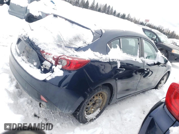 2014 Mazda 3 i Touring with VIN JM1BM1L72E1126437, listed as a Copart auction lot 85980494 with 105,853 mi miles and Salvage Title. Bid and sale history available at DreamBid. Image 3.