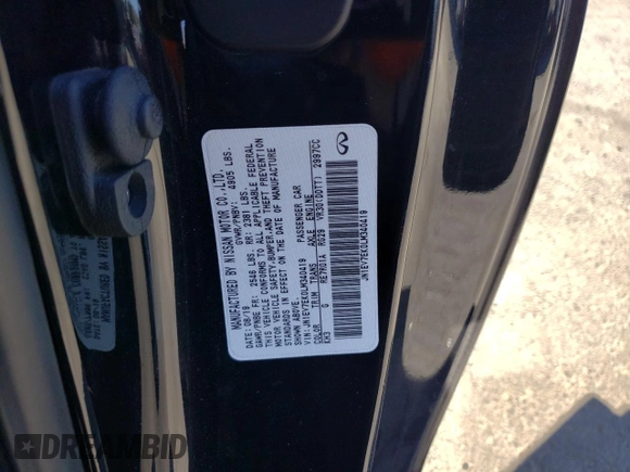 2020 Infiniti Q60 Luxe with VIN JN1EV7EK0LM340419, listed as a Copart auction lot 67869034 with 32,378 mi miles and Salvage Title. Bid and sale history available at DreamBid. Image 12.