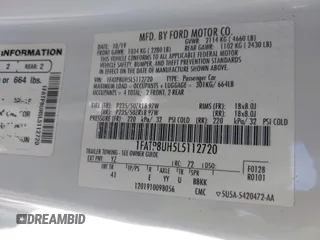 2020 Ford Mustang EcoBoost with VIN 1FATP8UH5L5112720, listed as a IAAI auction lot 42626596 with Not provided miles and . Bid and sale history available at DreamBid. Image 9.