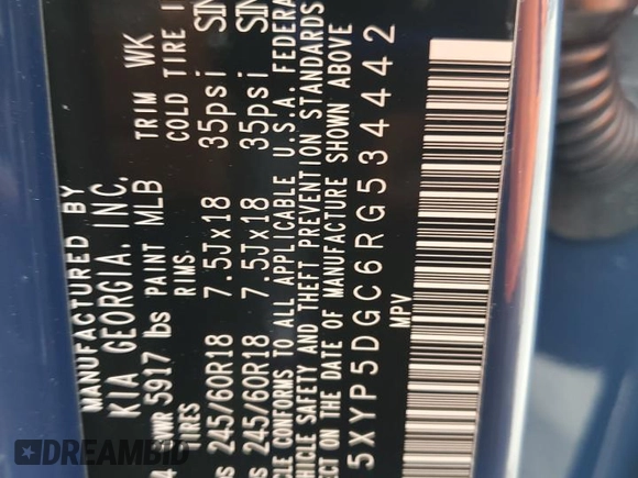 2024 Kia Telluride SX Prestige with VIN 5XYP5DGC6RG534442, listed as a Copart auction lot 72935454 with 1,986 mi miles and Salvage title. Bid and sale history available at DreamBid. Image 14.
