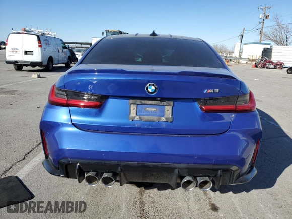 2021 BMW M3 with VIN WBS53AY07MFL43939, listed as a Copart auction lot 42085465 with 55,003 mi miles and Salvage title. Bid and sale history available at DreamBid. Image 6.