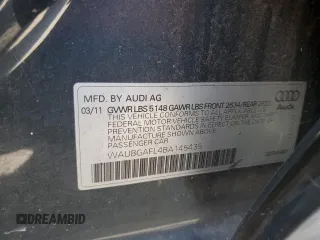 2011 Audi S4 Premium Plus z VIN WAUBGAFL4BA145435, wystawiony jako Copart lot #56221245 z przebiegiem 143 150 mil mil oraz Szkoda całkowita • Salvage title. Historia ofert i sprzedaży dostępna na DreamBid. Obrazek 12.
