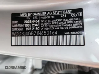 2018 Mercedes-Benz CLA 250 with VIN WDDSJ4GB7JN653164, listed as a Copart auction lot 58487175 with 60,922 mi miles and Salvage title. Bid and sale history available at DreamBid. Image 12.