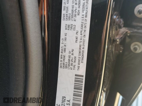2021 Ram 1500 TRX with VIN 1C6SRFU97MN727629, listed as a Copart auction lot 55415415 with 41,278 mi miles and Salvage title. Bid and sale history available at DreamBid. Image 12.