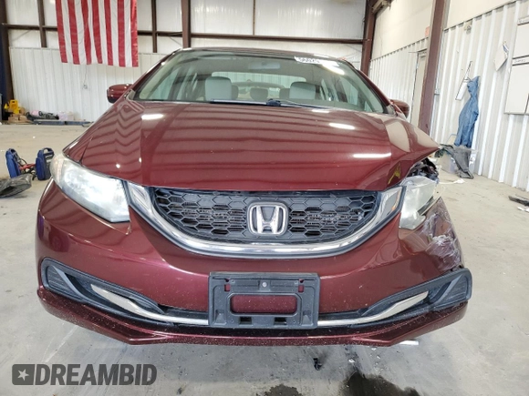 2015 Honda Civic LX with VIN 2HGFB2F50FH505934, listed as a Copart auction lot 56029315 with 66,355 mi miles and Salvage title. Bid and sale history available at DreamBid. Image 5.