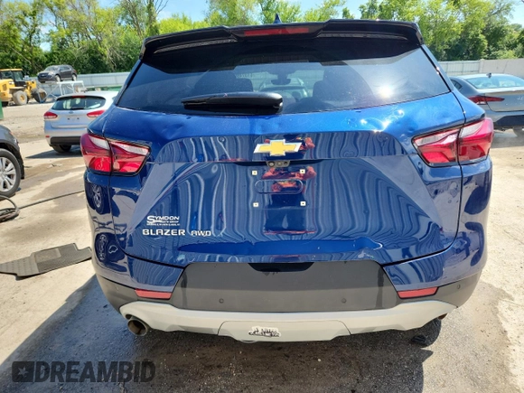 2022 Chevrolet Blazer LT with VIN 3GNKBJRS0NS149559, listed as a Copart auction lot 61374985 with 42,095 mi miles and Salvage title. Bid and sale history available at DreamBid. Image 6.