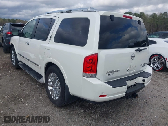 2015 Nissan Armada Platinum z VIN 5N1BA0NF9FN606276, wystawiony jako IAAI lot #41865375 z przebiegiem 223 761 mil mil oraz . Historia ofert i sprzedaży dostępna na DreamBid. Obrazek 3.