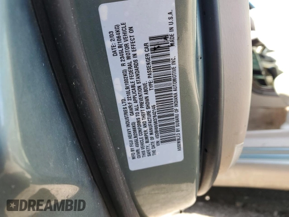 2003 Subaru Legacy Outback с VIN 4S3BH665837642145, выставлен на аукционе Copart как лот 54996665 с пробегом 167 036 миль миль и Списание • Salvage title. История ставок и продаж доступна на DreamBid. Изображение 12.