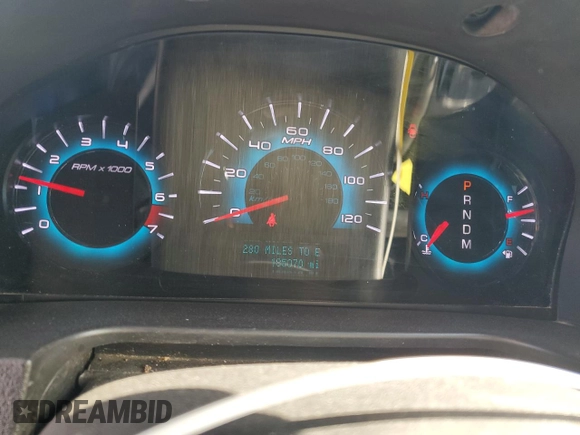 2012 Ford Fusion SEL with VIN 3FAHP0JA8CR293890, listed as a Copart auction lot 48590135 with 185,070 mi miles and Salvage Title. Bid and sale history available at carsss.com. Image 9.