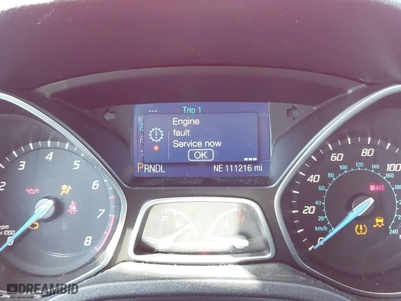 2014 Ford Focus SE with VIN 1FADP3F28EL397380, listed as a IAAI auction lot 41847517 with 111,216 mi miles. Bid and sale history available at carsss.com. Image 7.
