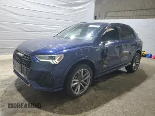 2023 Audi Q3 S line Premium Plus with VIN WA1EECF36P1028877, listed as a Copart auction lot 47146125 with 15,027 mi miles and Salvage Title. Bid and sale history available at carsss.com. Image 1.