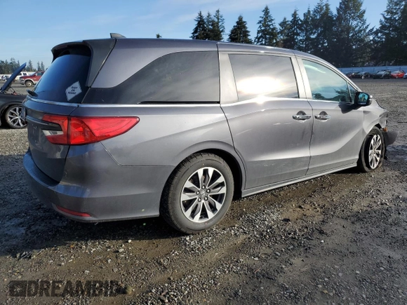2022 Honda Odyssey EX-L with VIN 5FNRL6H74NB060729, listed as a Copart auction lot 46912765 with 41,023 mi miles and Salvage Title. Bid and sale history available at DreamBid. Image 3.
