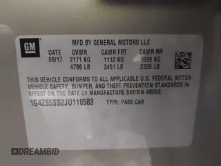2018 Buick LaCrosse Premium with VIN 1G4ZS5SS2JU110583, listed as a IAAI auction lot 41734692 with 36,044 mi miles. Bid and sale history available at carsss.com. Image 9.