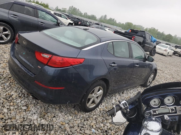 2015 Kia Optima LX with VIN KNAGM4A76F5575203, listed as a Copart auction lot 58827985 with 115,259 mi miles and Clean title. Bid and sale history available at DreamBid. Image 3.